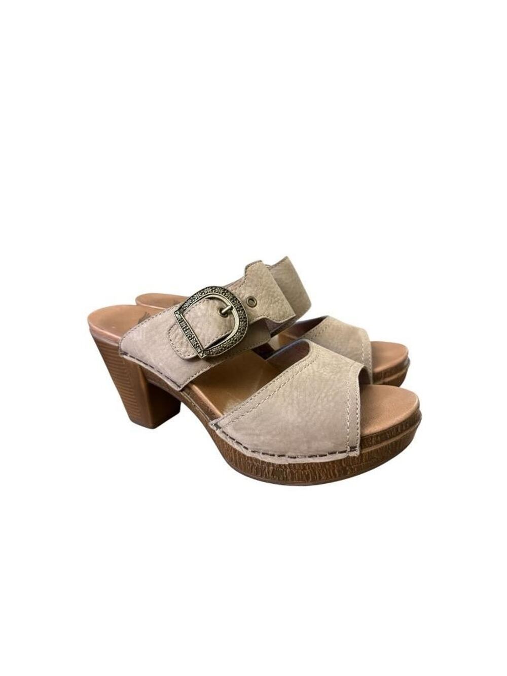 Dansko Ramona Brown Leather Slide Sandal Heel Women size 37 US 7